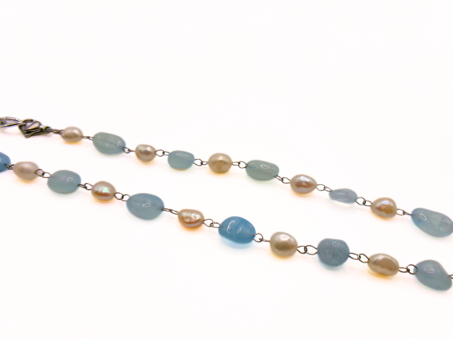 aquamarine 2-piece butterfly necklace