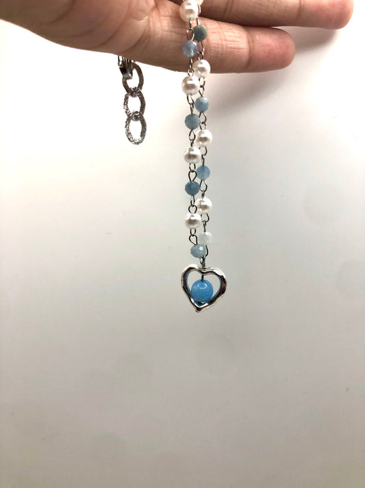aquamarine heart necklace🐬