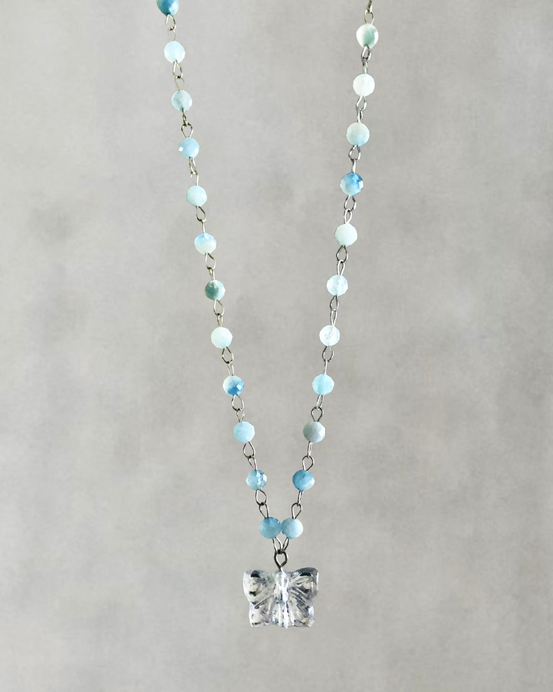aquamarine butterfly necklace🦋