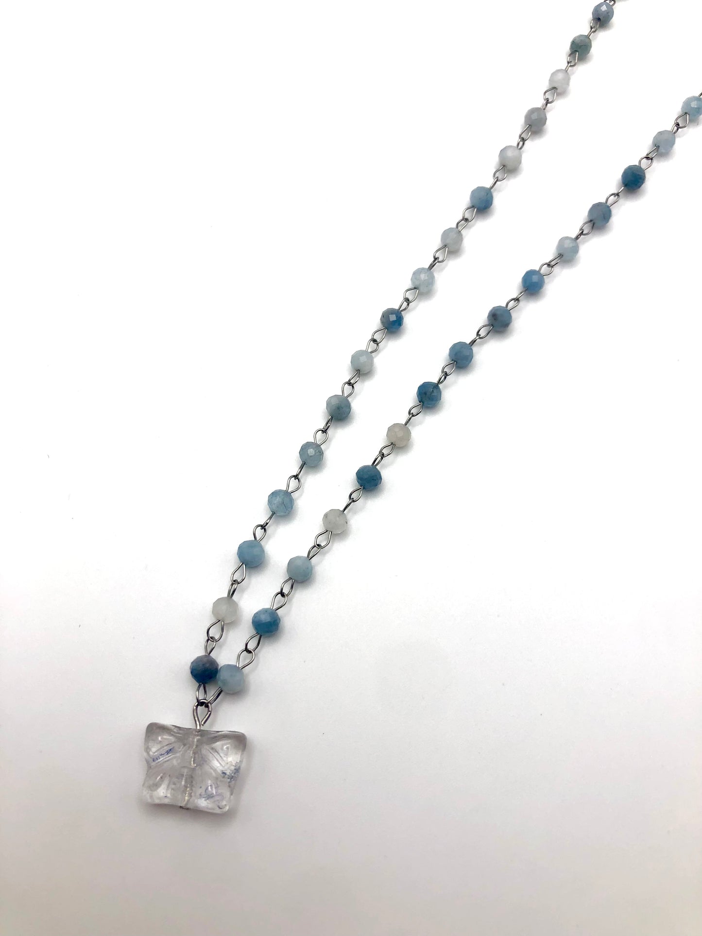 aquamarine butterfly necklace🦋