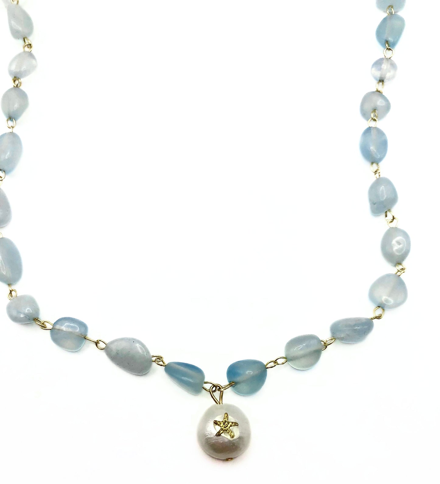 aquamarine starfish necklace