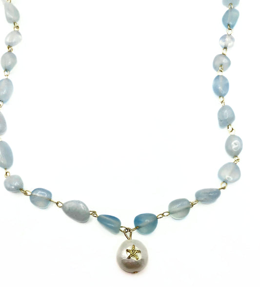 aquamarine starfish necklace