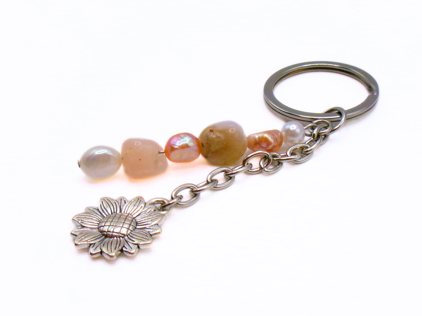 gemstone sunflower keychain