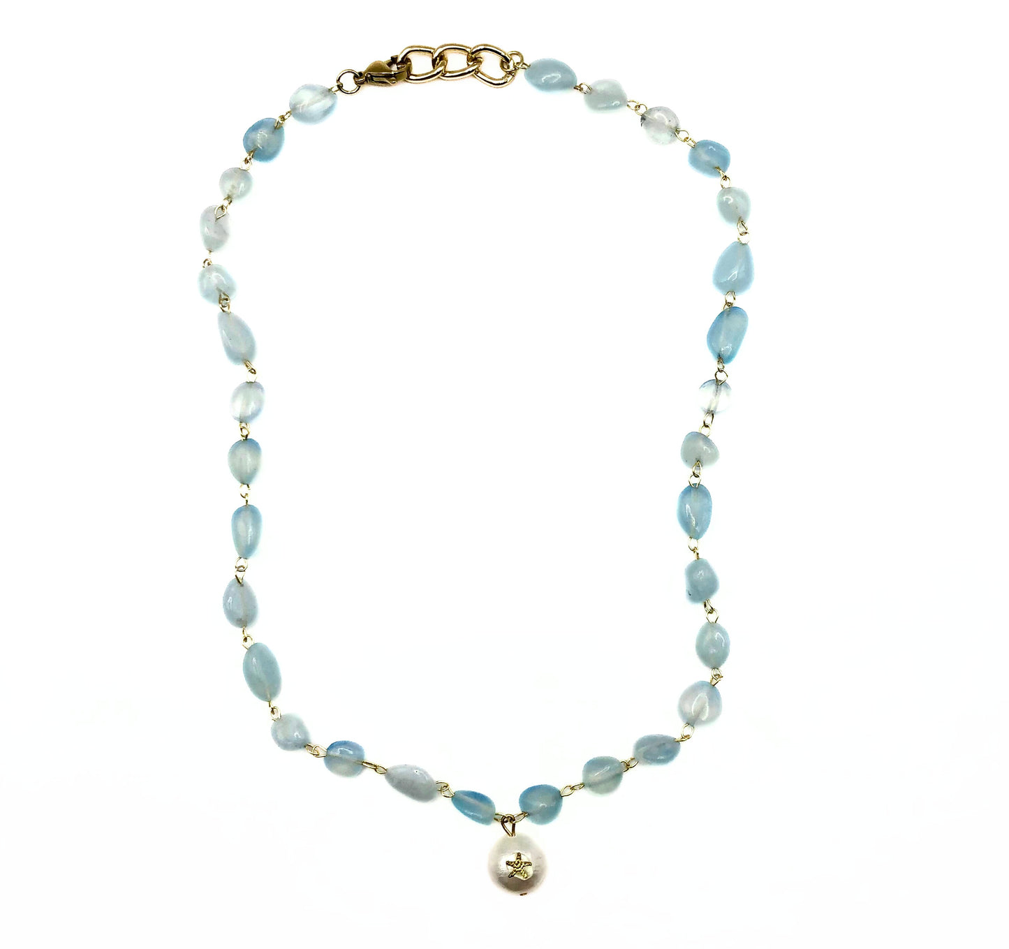 aquamarine starfish necklace
