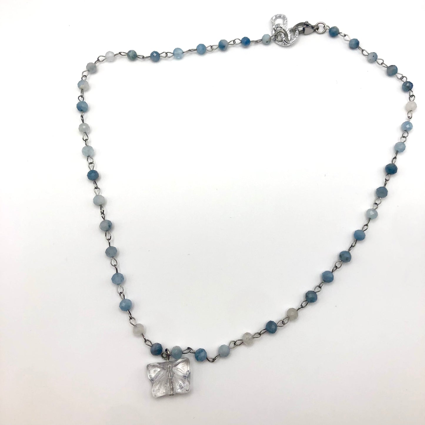 aquamarine butterfly necklace🦋
