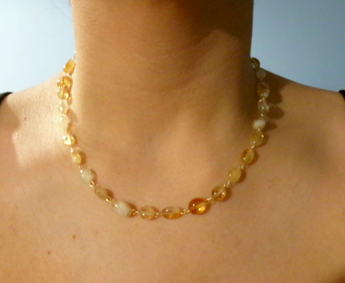 citrine gemstone necklace