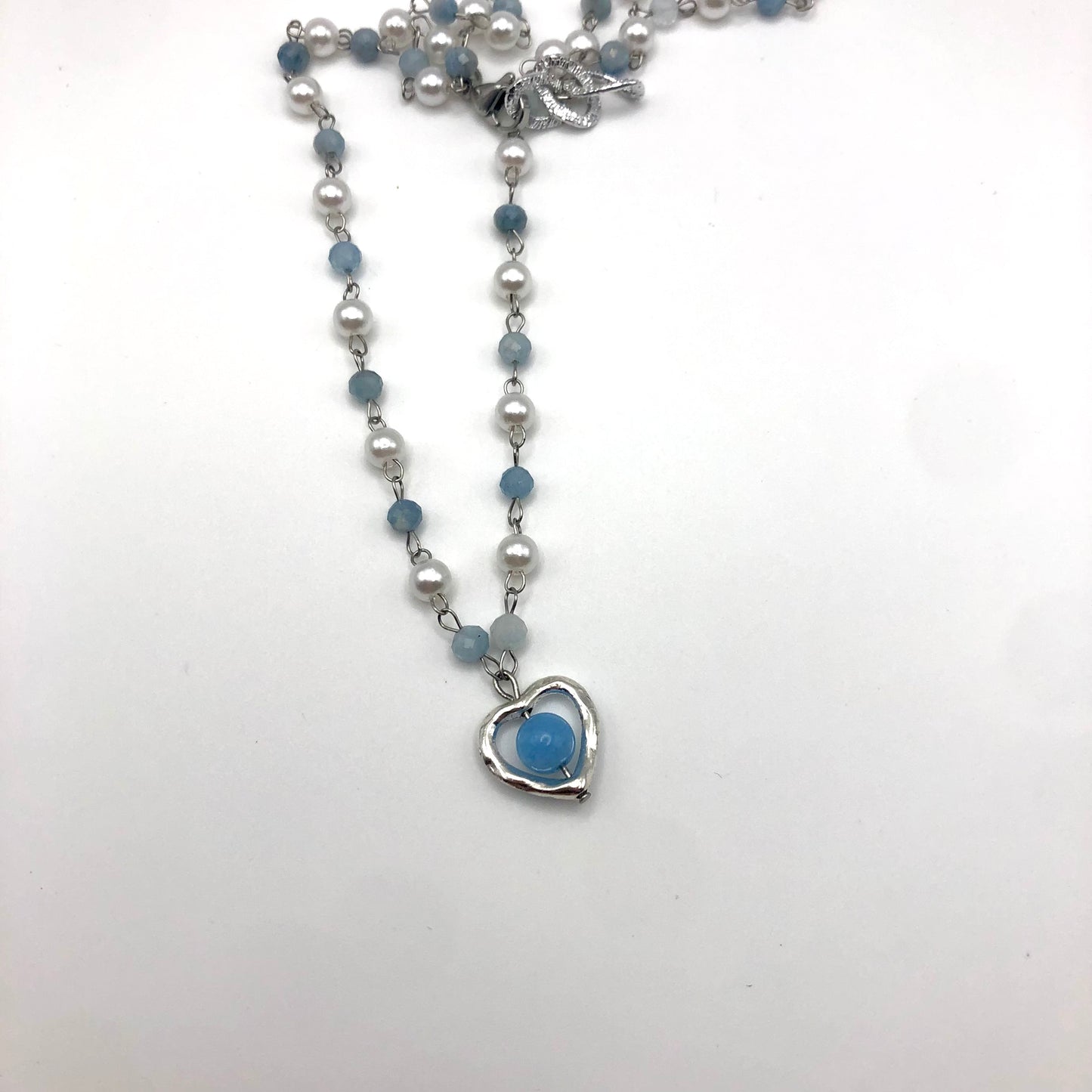 aquamarine heart necklace🐬