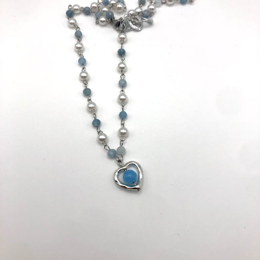 aquamarine heart necklace🐬