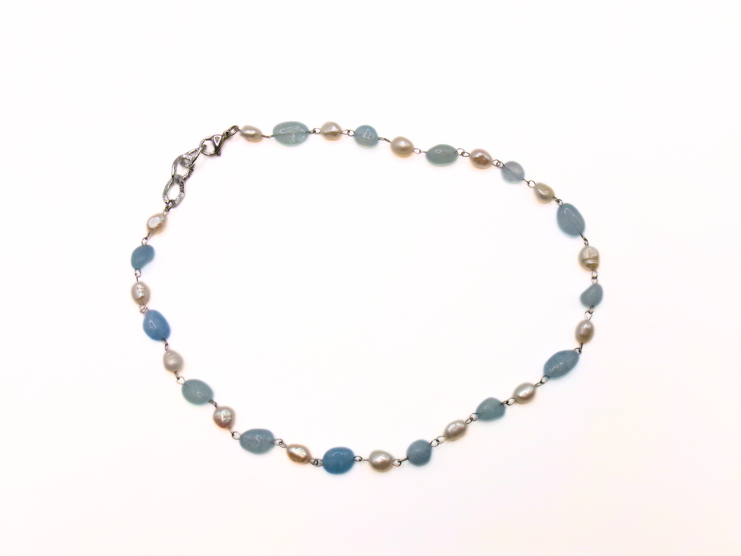 aquamarine 2-piece butterfly necklace
