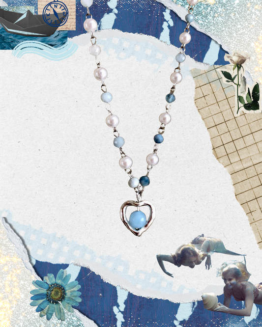 aquamarine heart necklace🐬