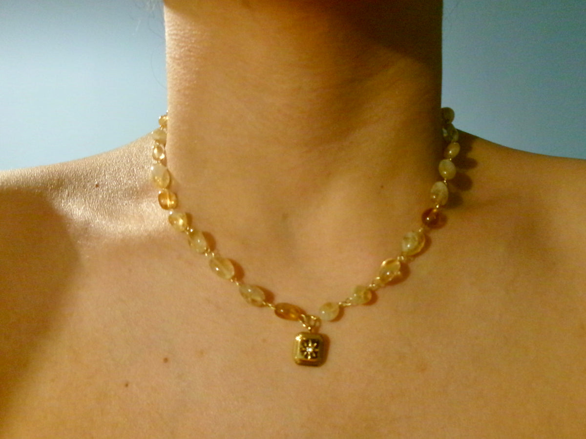 citrine gemstone necklace