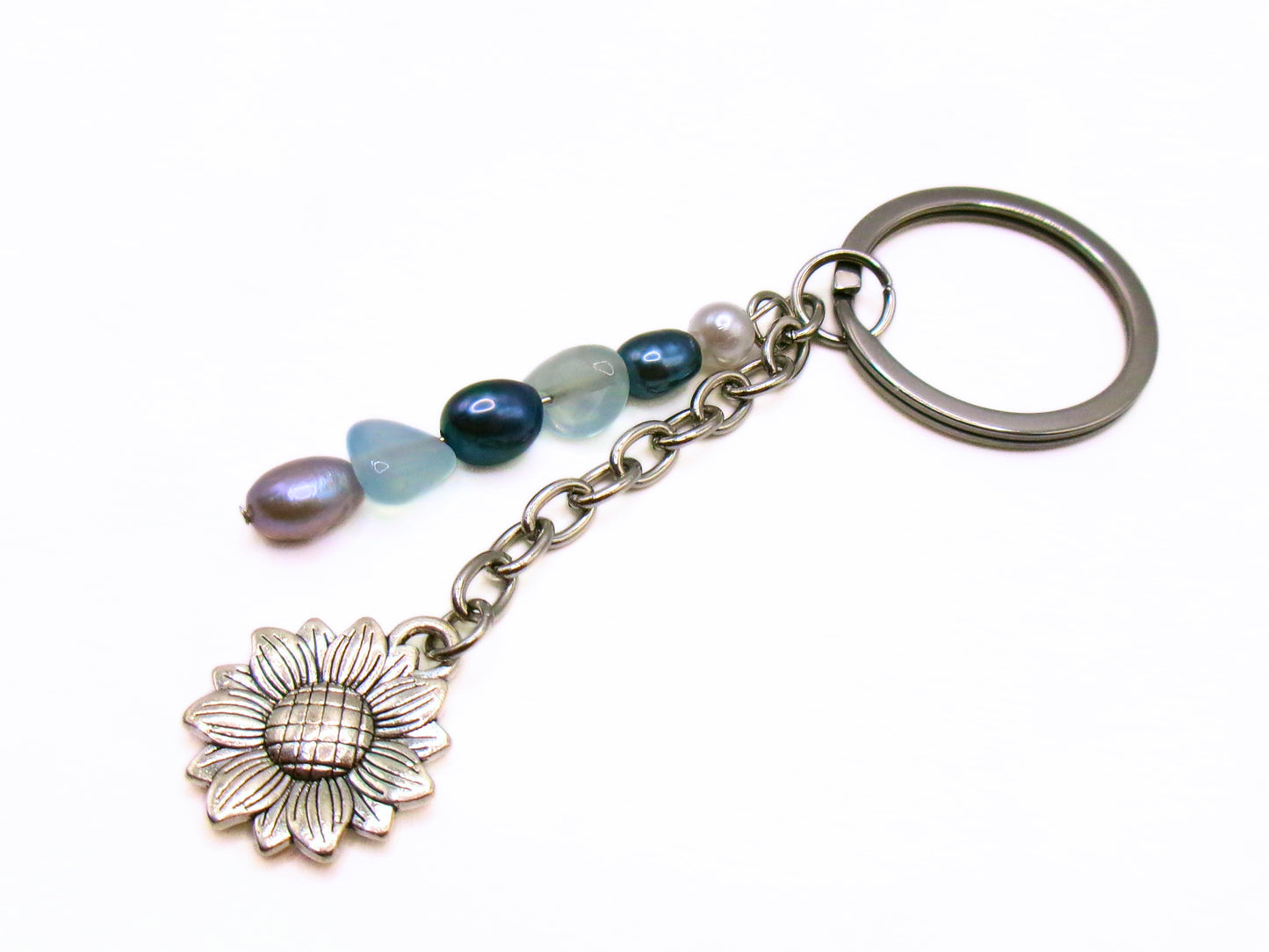 gemstone sunflower keychain