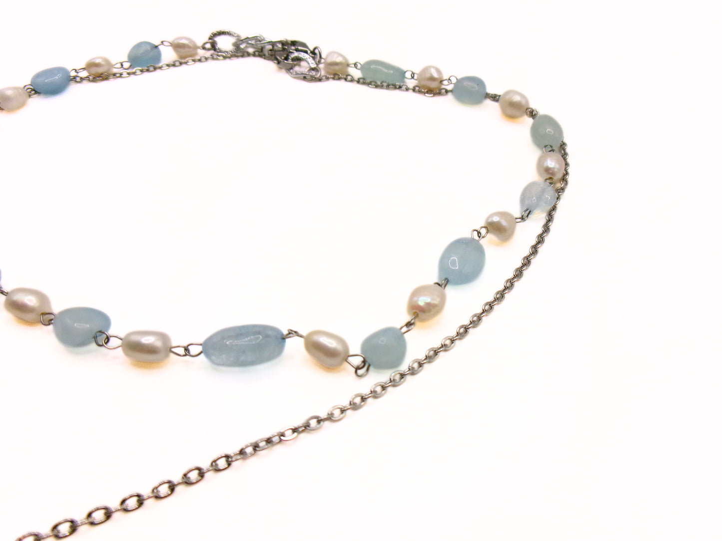 aquamarine 2-piece butterfly necklace