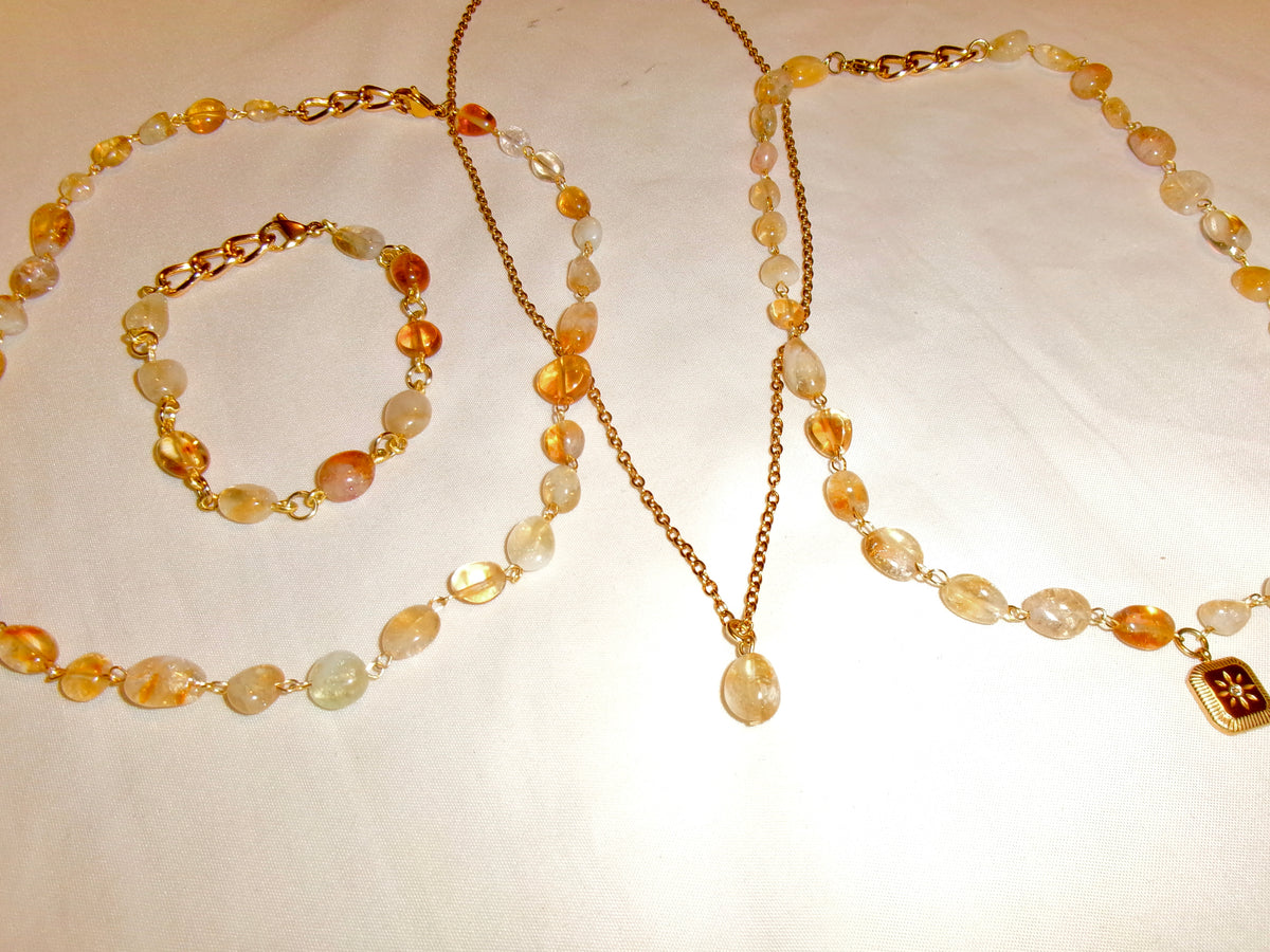 citrine gemstone necklace