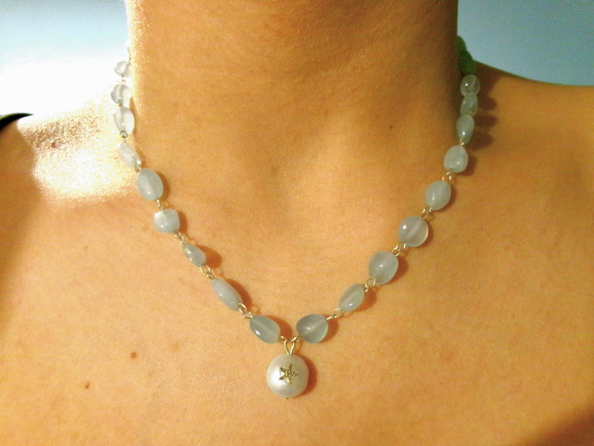 aquamarine starfish necklace