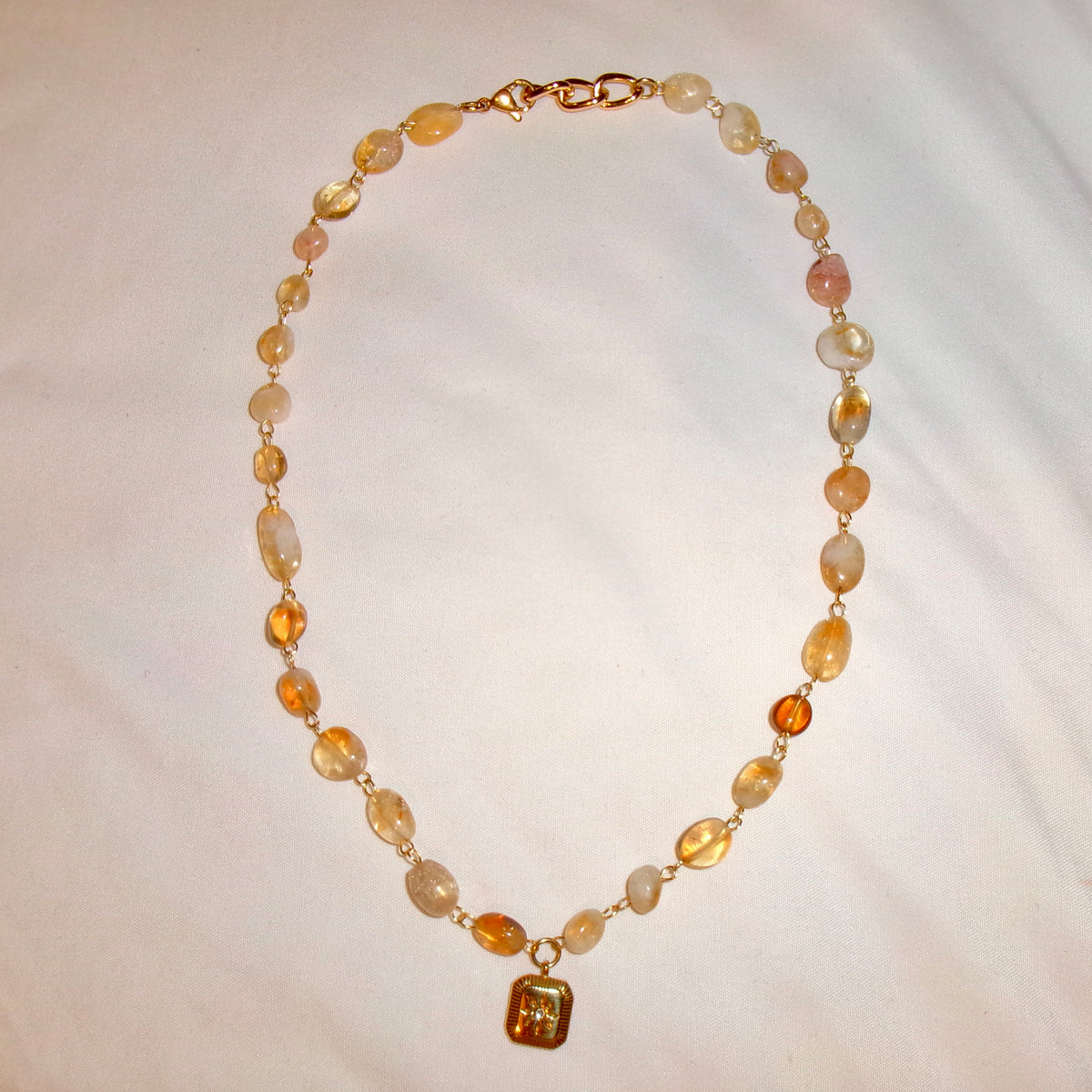 citrine gemstone necklace