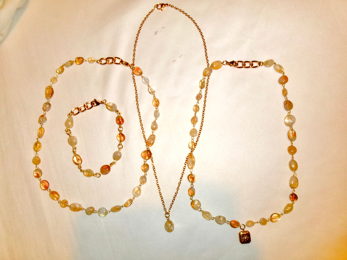 citrine gemstone necklace