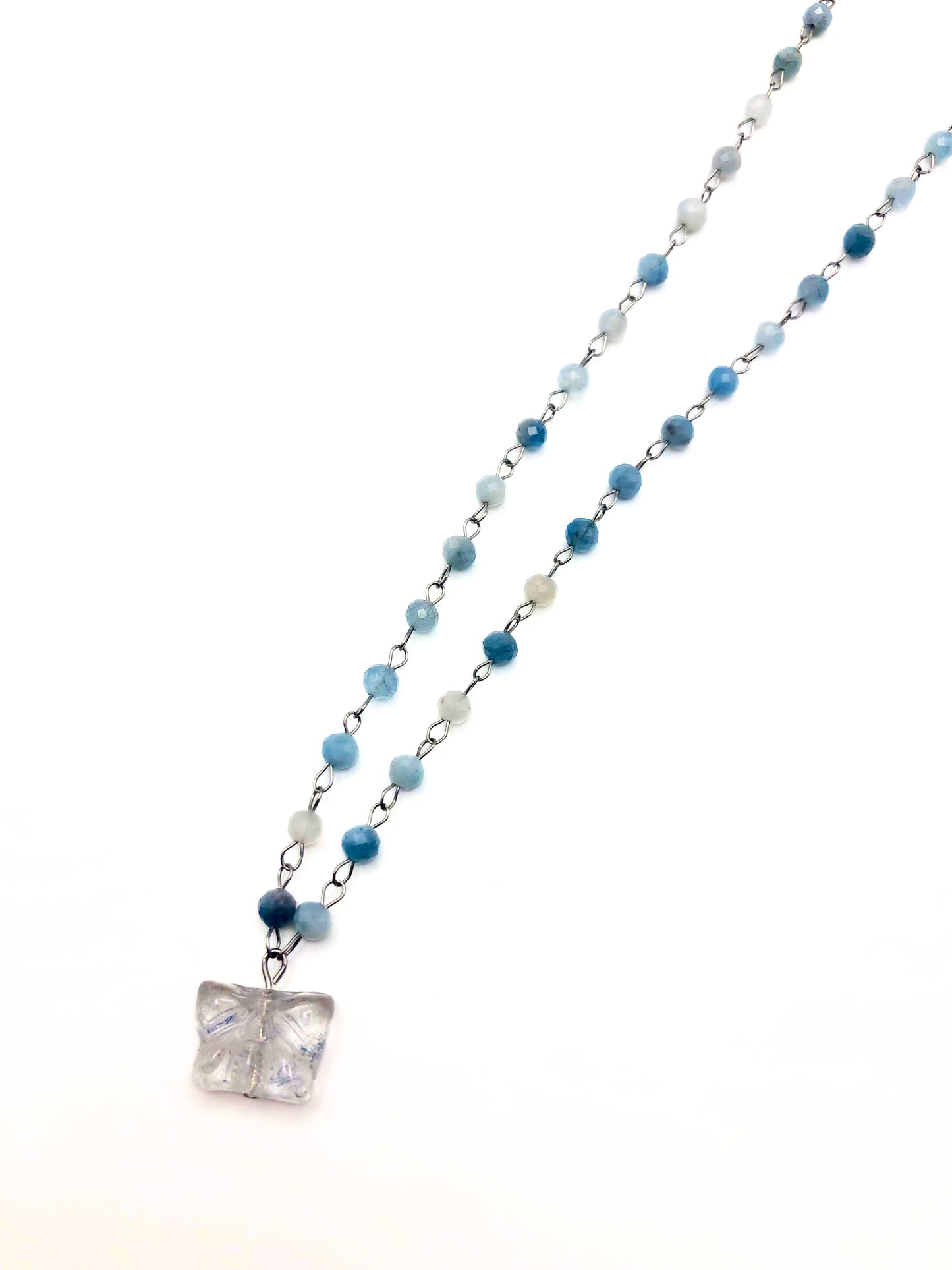 aquamarine butterfly necklace🦋