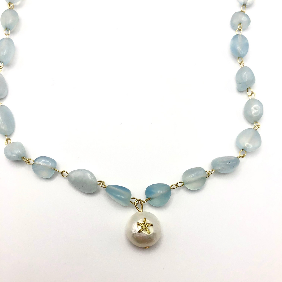 aquamarine starfish necklace