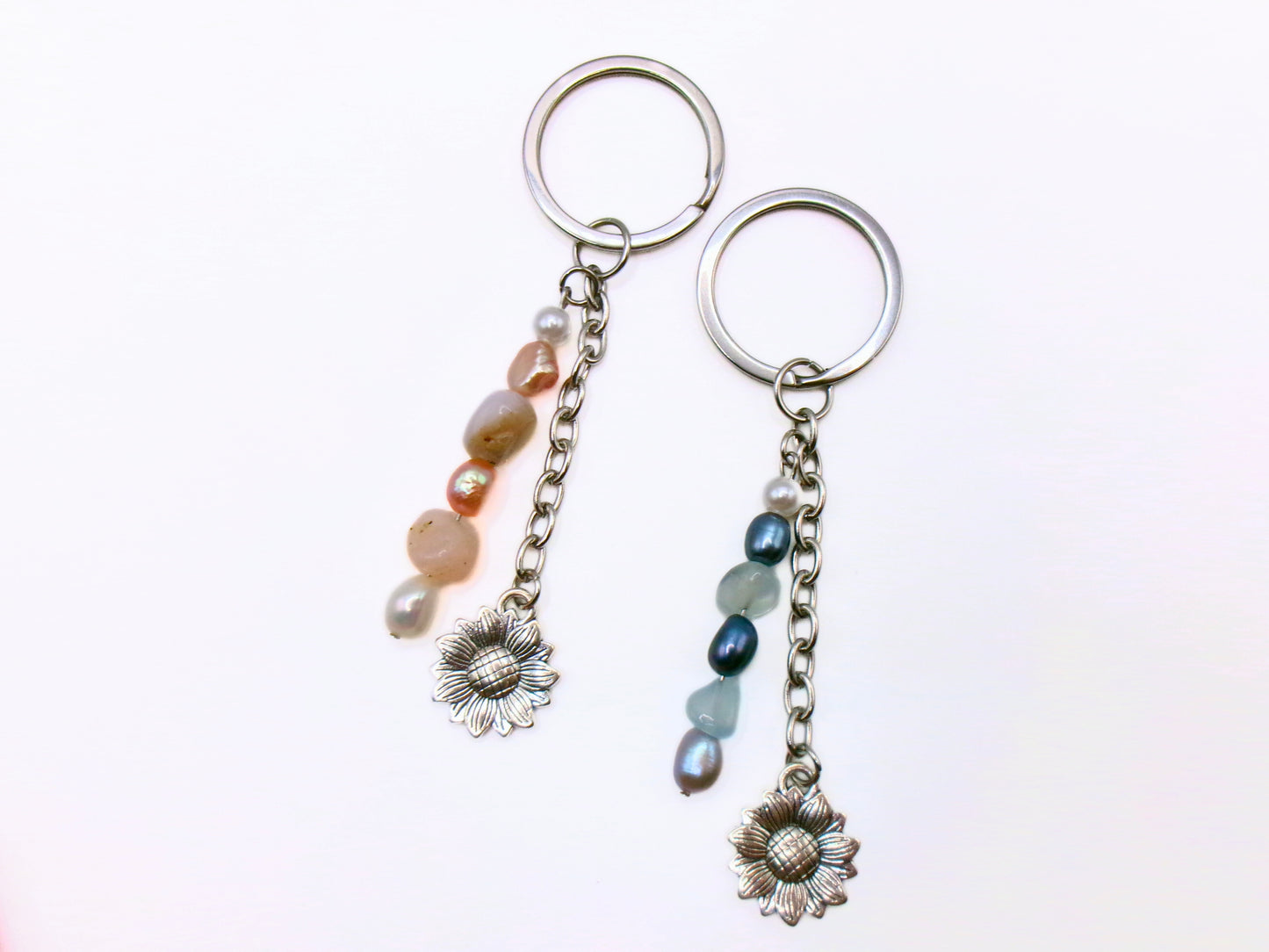 gemstone sunflower keychain