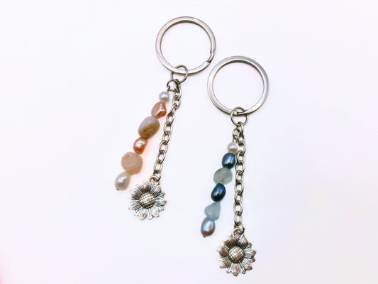 gemstone sunflower keychain