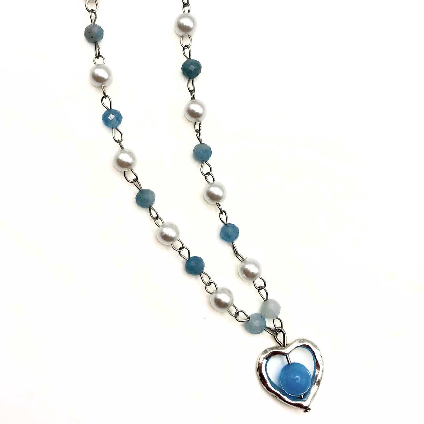 aquamarine heart necklace🐬