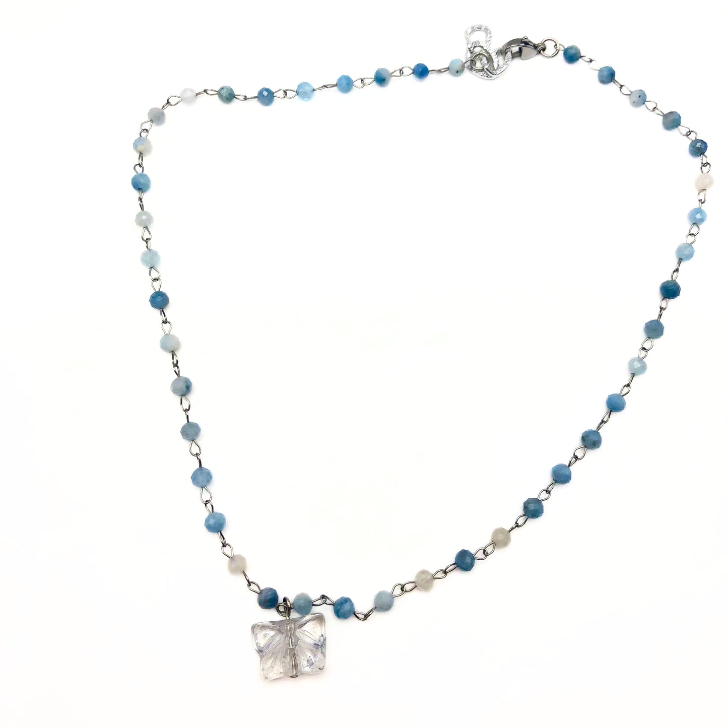 aquamarine butterfly necklace🦋