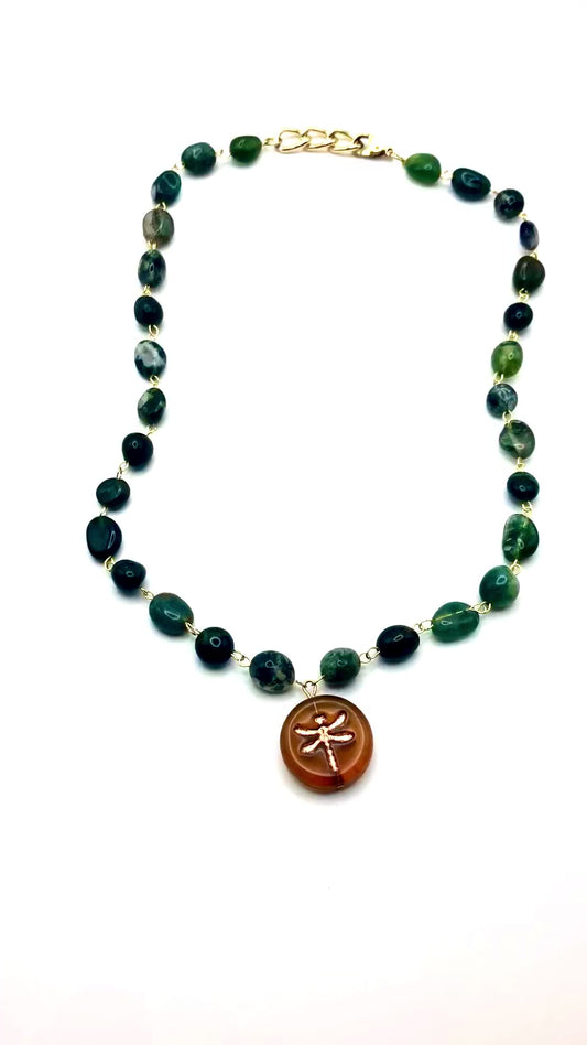 forest dragonfly necklace
